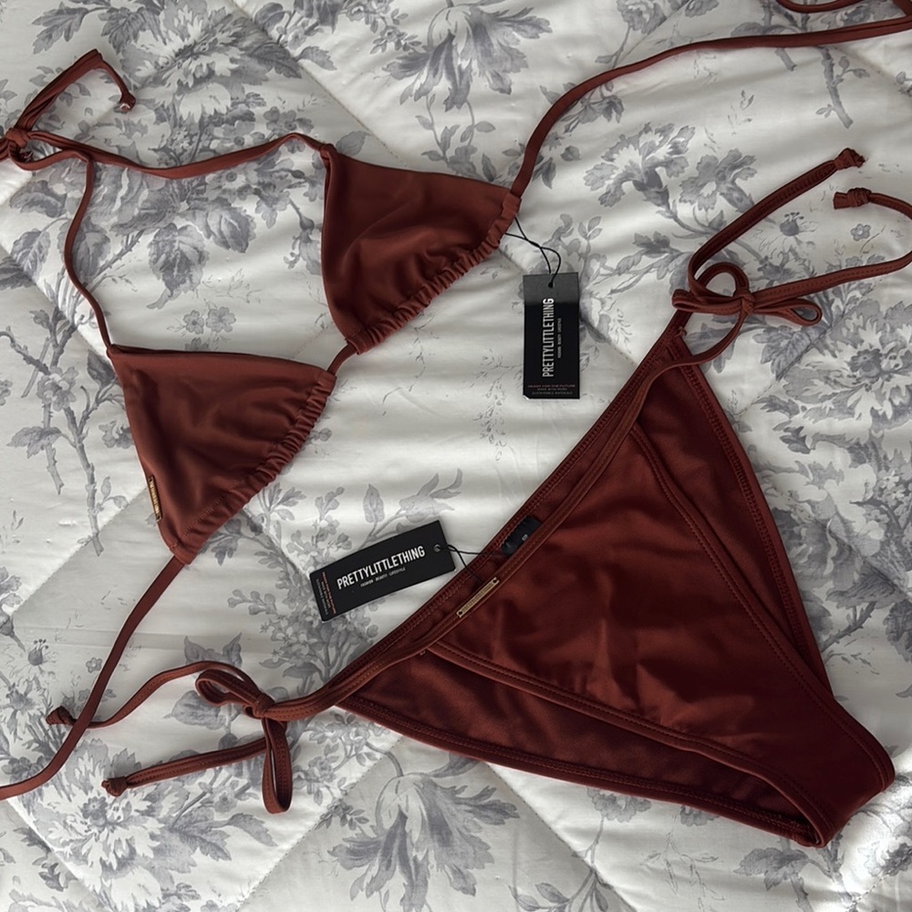 PrettyLittleThing Women's Brown Bikini Set